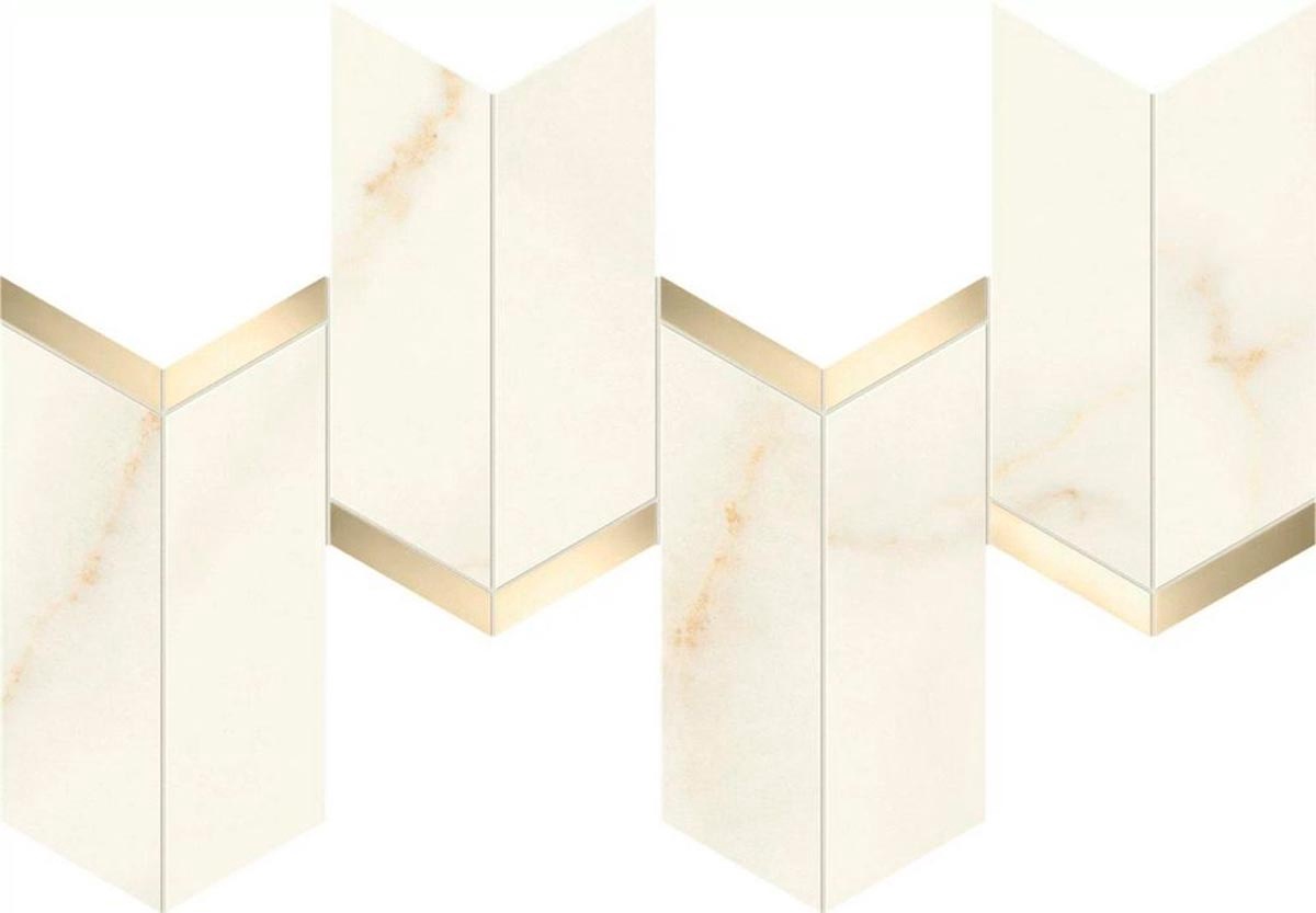 Мозаика Atlas Concorde Italy Marvel X Marvel Calacatta Apuano Mosaico Chevron Lappato 19.2x46.3 Белый, фото 3