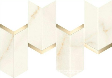 Marvel Calacatta Apuano Mosaico Chevron Lappato ZZ 19.2x46.3