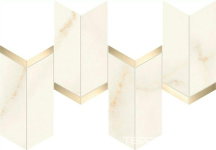 Мозаика Atlas Concorde Italy Marvel X Marvel Calacatta Apuano Mosaico Chevron Lappato 19.2x46.3 Белый 