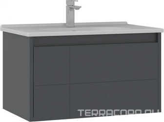 Тумба под раковину, с выкатным ящиком, 800х500хh460мм, раковина с керам.с отв.д/смест., с переливом в компл., (цв.антрацит  матовый),  XXZZ Abber Likya 5002491