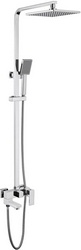 Смеситель для ванны/душа, со стационарным верхним душем 25х25см., шланг, лейка, кронштейн в компл., (цв. хром),  ZZ Abber Daheim AF8216L