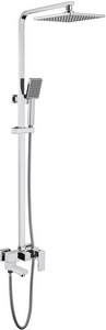 Смеситель для ванны/душа, со стационарным верхним душем 25х25см., шланг, лейка, кронштейн в компл., (цв. хром),  ZZ Abber Daheim AF8216L
