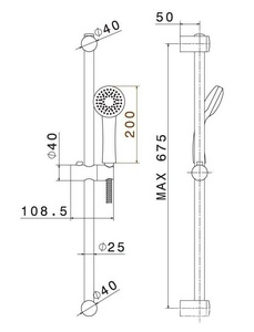 Душевая стойка PIANO без выхода для подачи воды, хром глянец ZZ Kerama Marazzi Piano 69356KM.21.018