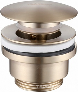 Донный клапан для сливного отверстия раковин/биде без перелива, клик-клак, G 1 1/4, (цв.золото матовое), Abber ZZ Abber Универсал AF0011G