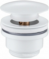 Донный клапан для сливного отверстия раковин/биде без перелива, клик-клак, G 1 1/4, (цв.белый глянец), Abber ZZ Abber Универсал AF0011W
