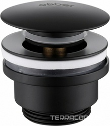 Донный клапан для сливного отверстия раковин/биде без перелива, клик-клак, G 1 1/4, (цв.черный матовый), Abber ZZ Abber Универсал AF0011B