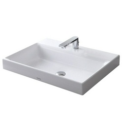 Раковина накладная (полувстраиваемая) на столешницу, прямоугольная 600х460хh167(70)мм, с 1 отв.д/смесит., с переливом, CeFiONtect,  ZZ Toto MH L1616C