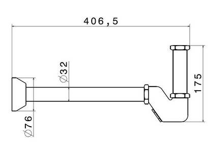 Сифон для раковины с декоративной накладкой, хром ZZ Kerama Marazzi Универсал 212KM.21.018