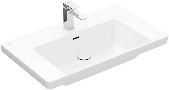 Раковина 800х470мм, с 1 отв.д/смесит., с переливом, (цв.R1 white cer+),  ZZ Villeroy & Boch Subway 3.0 4A7080R1