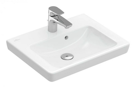 Раковина 500х400мм, с 1 отв.д/смесит., (установка на тумбу), (цв. R1 white ceramicplus)  ZZ Villeroy & Boch Subway 2.0 7315F0R1