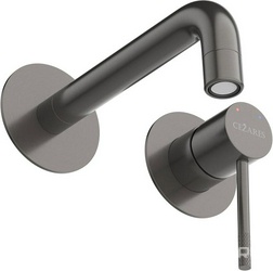 Смеситель для раковины, встраиваемый в стену, излив 200мм, (цв.оружейная сталь), Relax ZZ Cezares relax RELAX-BLI2-1-GM-W0