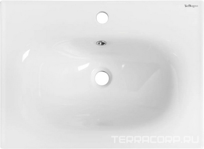 Раковина 600х460х180мм, с 1 отв.д/смесит., с переливом, (керамика, цв.белый), BelBagno ZZ BelBagno Универсал BB1923-600