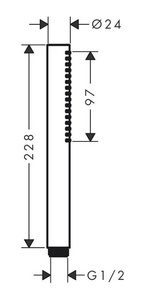 Душевая лейка, "Палочка", (цв.шлиф.бронза), HG  S 100 1jet  ZZ Hansgrohe Pulsify 24126140