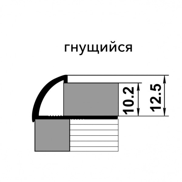 Профиль окантовочный 14.2700.02л изгибается по радиусу Лука ПК Золотой, фото 4