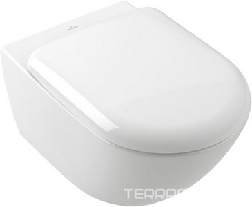 Унитаз подвесной, 370х560мм, безободковый, крепеж в компл., (цв.01 white),  ZZ Villeroy & Boch Antao 4674T0R1