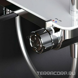 Душевая стойка со смесителем для ванны/душа, верхний душ 250мм, душ лейка, душ.шланг, хром AMPM Like F0780700