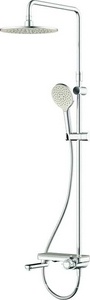Душевая стойка со смесителем для ванны/душа, верхний душ 250мм, душ лейка, душ.шланг, хром AMPM Like F0780700