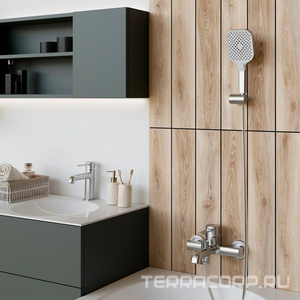 Смеситель для раковины, с д/к, (цв.сталь PVD (PA)),  ZZ Urbatec Evolution EV22801PA