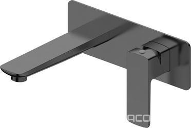 Смеситель для раковины, встраиваемый в стену, излив 184мм, (цв.оружейный металл), D-LINE ZZ