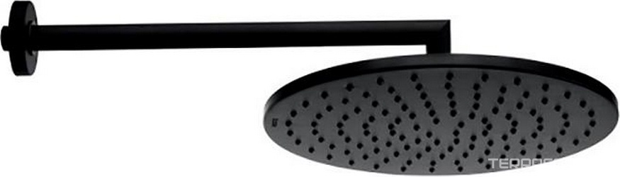 Душ верхний, стационарный, лейка диаметр 280мм, настенный монтаж, (кронштейн 400мм, розетка в компл.), (цв. черный матовый),  ZZ Bossini Cosmo H70596I.073