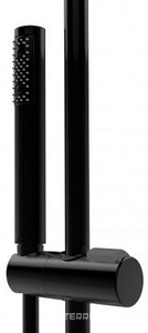 Смеситель-термостат для душа, со стационарным верхним металл душем d280мм., душевая лейка, шланг в компл., (цв.черный матовый),  ZZ Bossini Cosmo L10092.073