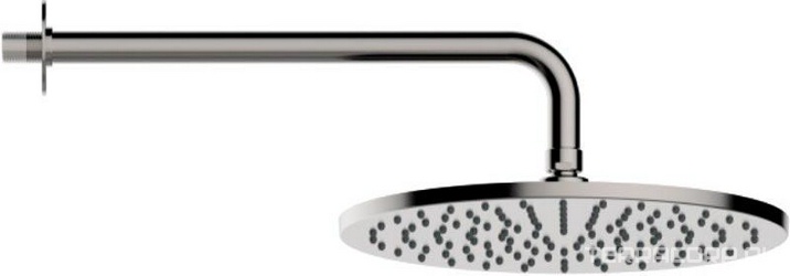 Душ верхний, стационарный, лейка 280мм, настенный монтаж, кронштейн 350мм, розетка в компл., (цв.мат.нерж.сталь),  ZZ Bossini Nobu INH031.075