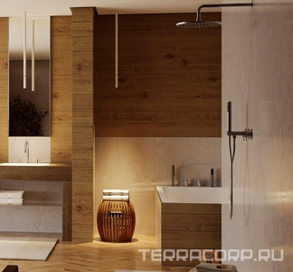 Душ верхний, стационарный, лейка 280мм, настенный монтаж, кронштейн 350мм, розетка в компл., (цв.мат.нерж.сталь),  ZZ Bossini Nobu INH031.075