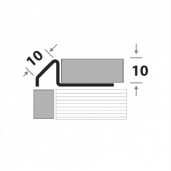Профиль окантовочный 10-10 НСП нерж.сталь полир. H=10мм N=10мм 270см 12,5х270 Лука ПК Стальной, фото 4