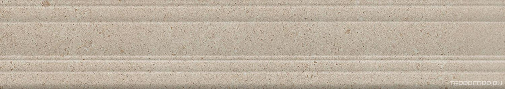 Керамическая плитка Kerama Marazzi Монсеррат Бордюр Багет  бежевый светлый матовый обрезной 7.3x40 Бежевый 
