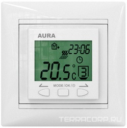 Терморегулятор прогр. Aura LTC 090 белый (комплектуется рамкой из серии Valena Legrand Electric.)