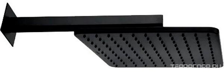 Душ верхний, стационарный, лейка 280х280мм, настенный монтаж, (кронштейн 400мм, розетка в компл.), (цв. черный матовый),  ZZ Bossini Cosmo H69598I.073