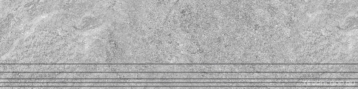 Ступени ProGRES Ceramica Rocks  light grey серые светлые, глазурованные Sugar 1200х300х9,5мм Светло-серый 