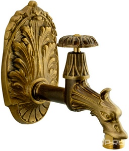 Кран садовый, настенный, на одну воду, (цв.бронза), "Дракон",  ZZ Migliore Artistica 18416