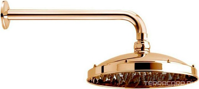 Душ верхний, стационарный, лейка d 20см, настенный монтаж, (кронштейн 28,5см, розетка в компл.), (цв.бронза), RETRO ANTIKAL d 230 Bossini ZZ Bossini Универсал H18700J 022