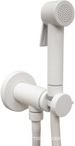 Смеситель совмещённый с гигиеническим душем, (готовый комплект: лейка пластик, шланг 125см., скрытая часть), (цв.белый матовый),  ZZ Bossini Paloma Flat E37015B.045