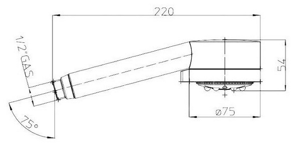 Лейка для душа, ручная, 5 видов струи, (цв.хром), CYLINDRICA/5 Bossini ZZ Bossini Универсал B00162 030