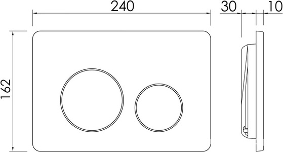Кнопка смыва для инсталляции , цвет хром матовый Ceramica Nova Balance CN12-002M