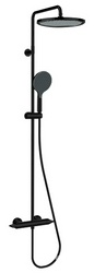 Смеситель-термостат для душа, со стационарным верхним душем d280мм., душевая лейка 140мм, шланг в компл., (цв.черный матовый), Apice ZZ