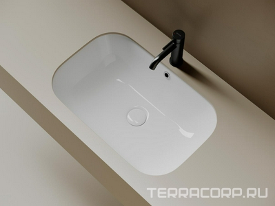 Раковина встраиваемая снизу   610x405x190мм c отверст. слива-перелива ZZ Ceramica Nova Era CN15007
