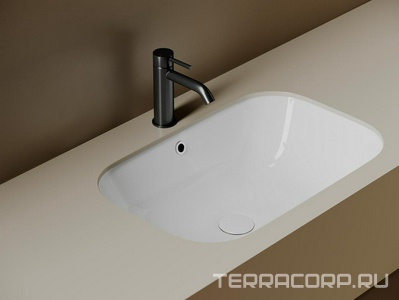 Раковина встраиваемая снизу   610x405x190мм c отверст. слива-перелива ZZ Ceramica Nova Era CN15007