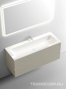 Раковина накладная , c одним отверстием под смеситель 121х45х14 мм, белый ZZ Ceramica Nova Grace CN7017