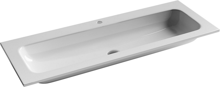 Раковина накладная , c одним отверстием под смеситель 121х45х14 мм, белый ZZ Ceramica Nova Grace CN7017