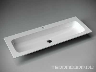 Раковина накладная , c одним отверстием под смеситель 121х45х14 мм, белый ZZ Ceramica Nova Grace CN7017