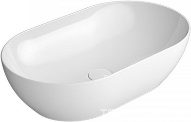 Раковина накладная на столешницу, овальная, 60х37хсм, без отв.д/смесит., без перелива, (цв. белый), Pura ZZ