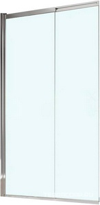 Штора на ванну выдвижная, 604-1015хh1450мм, крепление слева/справа, (стекло прозр. 6мм, фурнит. цв.хром),  ZZ Cezares Luce LUCE-VF-11-100/145-C-Cr