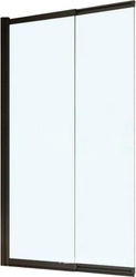 Штора на ванну выдвижная, 604-1015хh1450мм, крепление слева/справа, (стекло прозр. 6мм, фурнит. цв.черный матовый), Luce ZZ