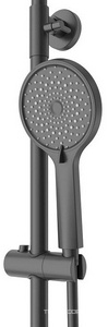 Смеситель для душа, со стационарным верхним душем d22см., шланг, лейка, кронштейн в компл., (цв.черный матовый),  ZZ Cezares Stylus STYLUS-CD-NOP