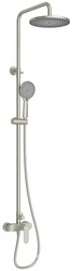 Смеситель для душа, со стационарным верхним душем d22см., шланг, лейка, кронштейн в компл., (цв.сатин), Stylus ZZ
