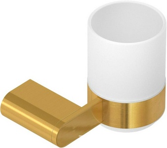 Стакан настенный, (цв.брашированное золото / стекло матовое),  ZZ Cezares Stylus STYLUS-TUMS-BORO