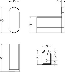Крючок (цв.черный матовый),  ZZ Cezares Stylus STYLUS-HK-NOP